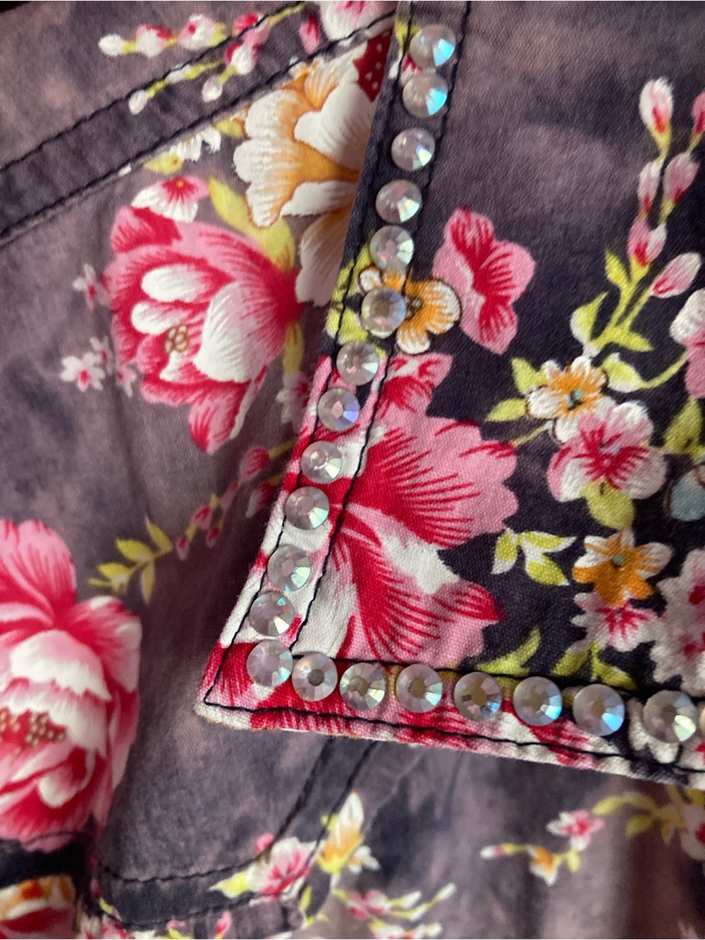 Floral Midi Dress Shirt - Pink & Black - Picture 3 of 9